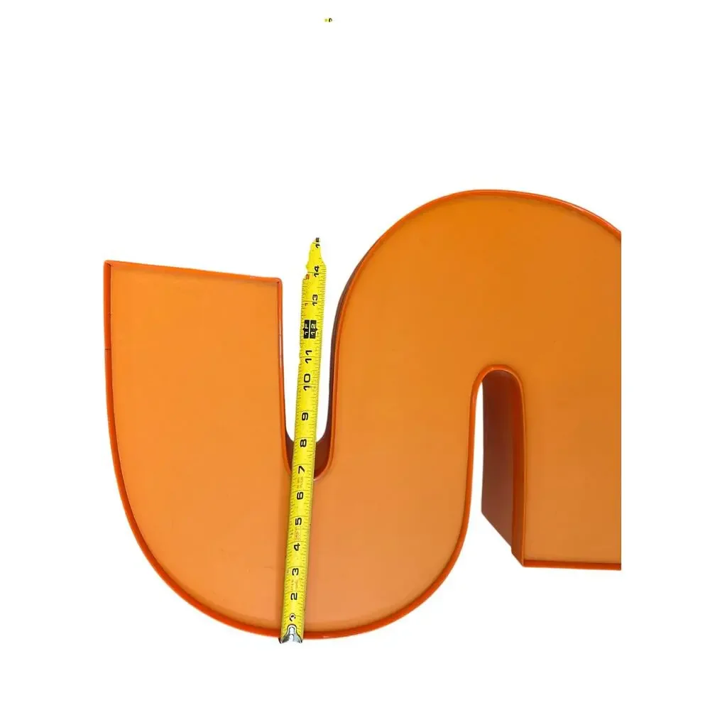 Commercial Channel Letter S Storefront Sign 22” SSC Lighted Orange